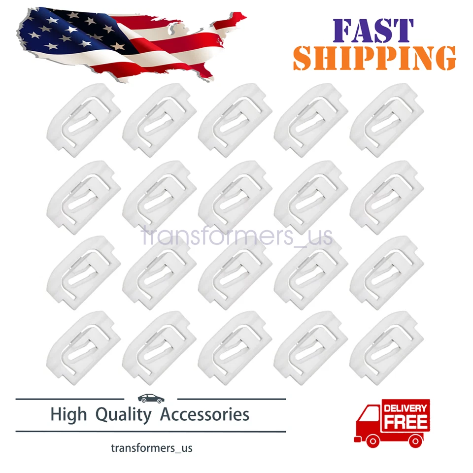 For 1975-1990 Chevy Caprice Windshield & Rear Window Trim Molding Clips 20Pcs - Image 1 of 4
