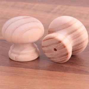 UNSTAINED WOODEN KNOBS 100x Natural Pine Pre Drilled Interior Furniture Bulk Lot - Picture 1 of 2
