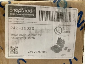 SnapNrack Solar Mounting Junction Box XL for Rail Mount with TB, 242-10030 - Picture 1 of 4