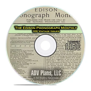 The Edison Phonograph Monthly, 166 Issues, 1903-1916, Thomas Edison CD - Picture 1 of 12