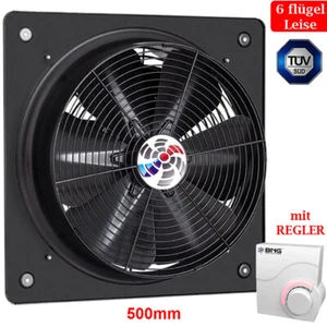  Axial Industrie Ventilator Gebläse Lüfter Zuluft Abluft Wand Fenster 500mm +REG - Bild 1 von 8