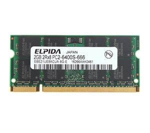 Elpida 2GB PC2-6400 DDR2-800MHz SODIMM Memory For Dell INSPIRON 6000 6400 9300 - Picture 1 of 7