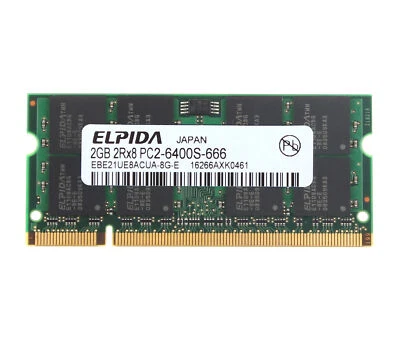 Elpida 2GB PC2-6400 DDR2-800MHz SODIMM Memory For Dell INSPIRON 6000 6400 9300 - Image 1 of 4