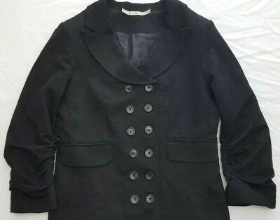 Blazer Gibson preto, mangas franzidas com botões bolsos frontais ligeiramente usados (L) - Imagem 1 de 4