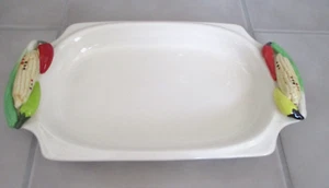Story Teller Arts Hand Painted 14.5 x 8.5 Serving Platter Embossed Vegetables - Picture 1 of 5