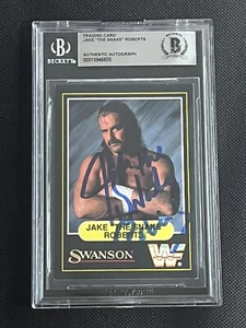JAKE “THE SNAKE” ROBERTS 1991 SWANSON WWF SIGNED AUTOGRAPHED CARD BAS AUTHENTIC - Picture 1 of 2