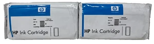 HP C9371A+C9372A HP 72 ORIGINALE CIANO+MAGENTA DESIGNJET T610/T620/T790 [NO BOX] - Picture 1 of 1