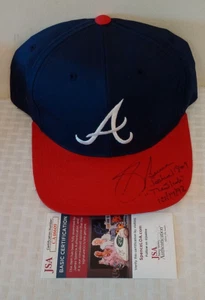 SID BREAM Autographed Signed Vintage Snapback Hat Braves JSA Slide Inscription - Picture 1 of 2