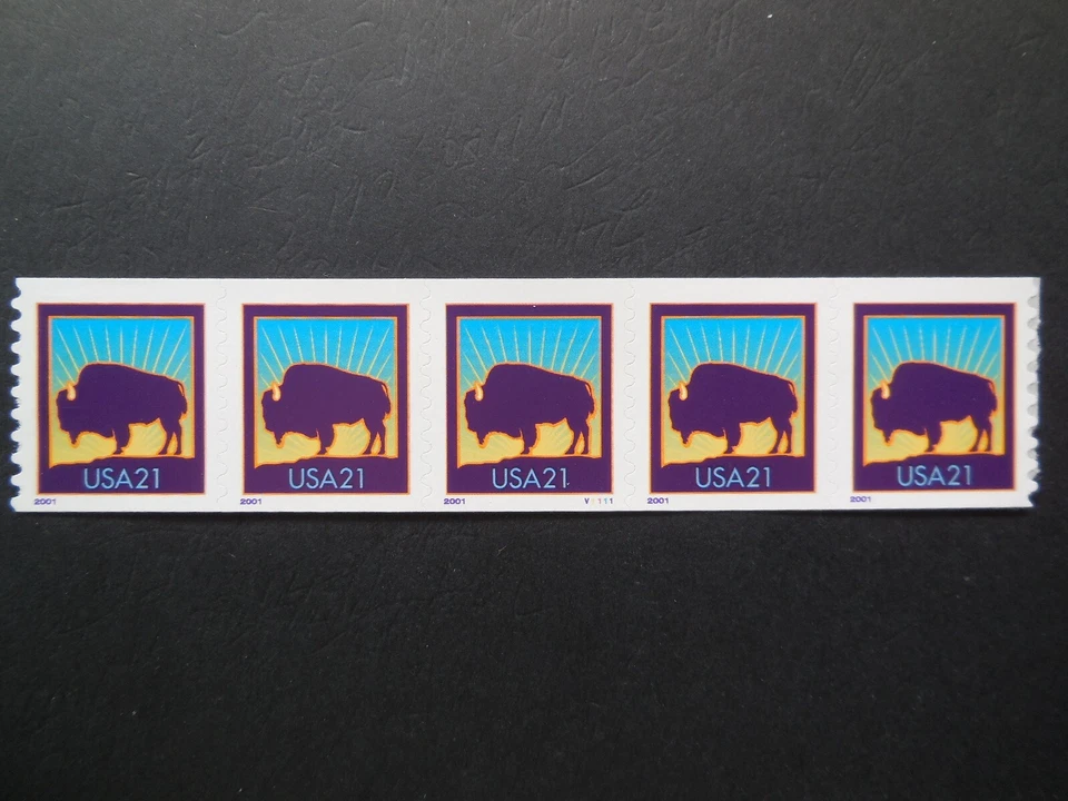 2001 #3475 21c Bison PNC5 #V1111 MNH OG VF - Image 1 of 1
