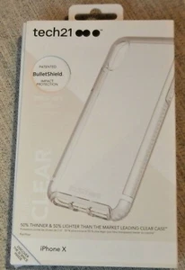 Tech21 Pure Clear Bulletshield Case for Apple iPhone X/XS P/N T21-5859 - Picture 1 of 4