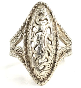 CP Stamped Sterling Silver Ring Size 9 Womens Artisan Boho Gypsy Hippie Filigree - Picture 1 of 9