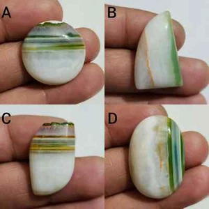 Piedra preciosa suelta única con bandas verdes mezcla de ágata forma cabujón para hacer joyas - Imagen 1 de 13