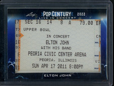 2022 LEAF POP CENTURY LIVE CONCERT ELTON JOHN TICKET RELIC 4/17/2011 PEORIA IL