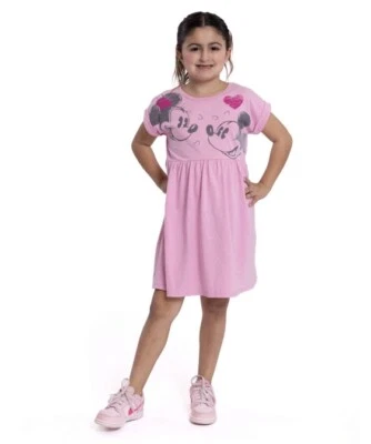 Mickey And Minnie Mouse Pink Short Sleeve Play Dress Size (7-8) NWOT - Image 1 of 4
