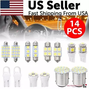 14Pcs T10 36mm LED Interior Car Accessories Kit Map Dome License Plate Lights - Picture 1 of 24