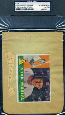 Stan Musial Glen Hobie PSA DNA  Autograph Hand Signed Album Page With 1960 Topps - Image 1 of 2