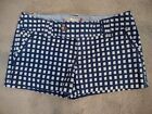 Red Camel Shortie Shorts Juniors Size 1 Navy Blue White Checkered Women's 