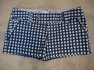 Red Camel Shortie Shorts Juniors Size 1 Navy Blue White Checkered Women's - Picture 1 of 3
