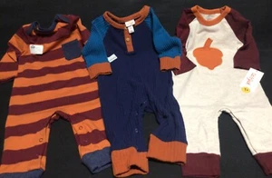NWT 3 One Piece for Boy 3-6 Months Autumn Colors Cat & Jack - Picture 1 of 4