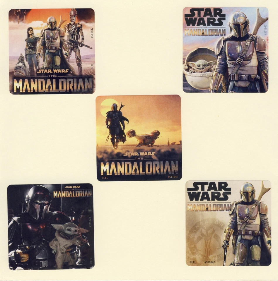 15 The Mandalorian - Large Stickers - Party Favors - Star Wars - Image 1 of 1