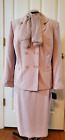 VTG LE SUIT II 2PC Lavender Skirt Suit with floral Chiffon Scarf Size 16W NWT 