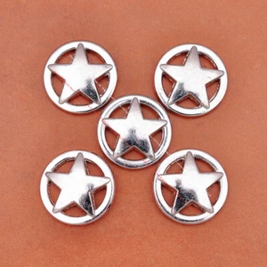 30X Silver Western Rodeo Star Saddle Leathercraft Rivet Stud Concho Rivetback - Picture 1 of 9