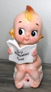 Banco de monedas kitsch vintage ~ Banco de monedas Kewpie MCM👶 - Imagen 1 de 5