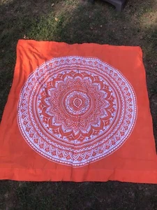 MANDALA CHAKRA SACRO VENTANA PUERTA CORTINAS 2 paneles naranja 84”x41” - Imagen 1 de 7