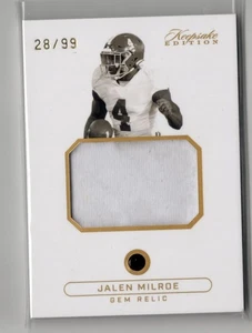 2024 Keepsake Sports Edition Jalen Milroe JERSEY / GEM RELIC RC 28/99 SEAHAWKS - Picture 1 of 1