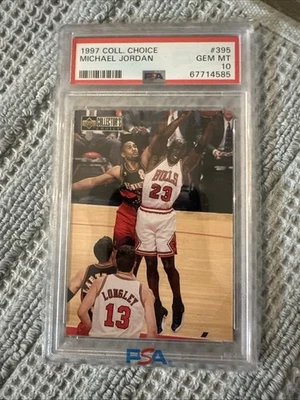 1997-98 UD Collector’s Choice Michael Jordan PSA 10 Gem Mint #395 Bulls - Image 1 of 2