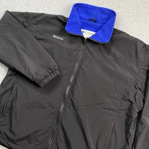 VINTAGE Columbia Jacke Herren Large schwarz Full Zip Fleece gefüttert Windbreaker Gorp - Bild 1 von 15