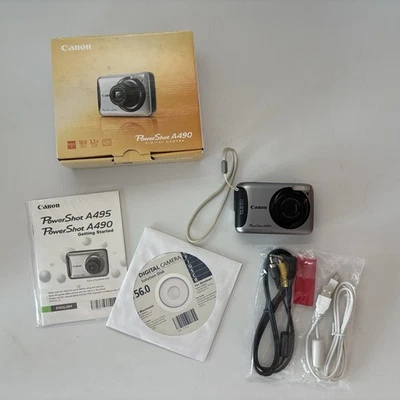 Canon PowerShot A490 Digital Camera 10.0 Megapixel 3.3x Optical Zoom - image 1 of 4
