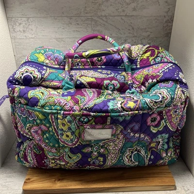 Vera Bradley Quilted Floral Purple Paisley Grand Traveler Overnight Travel Bag - Image 1 of 4