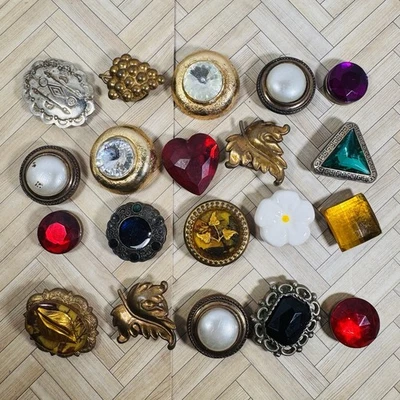 Vintage Multicolor Button Covers Lot of 20 Assorted Mixed Media - Image 1 of 3