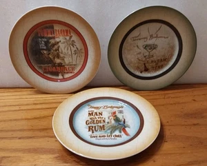 Tommy Bahama Ceramic Appetizer Cocktail Plates 3pc Cracked Design 6.5'' 2008 - Picture 1 of 6