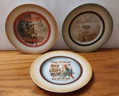 Tommy Bahama Ceramic Appetizer Cocktail Plates 3pc Cracked Design 6.5'' 2008 - Image 1 of 4