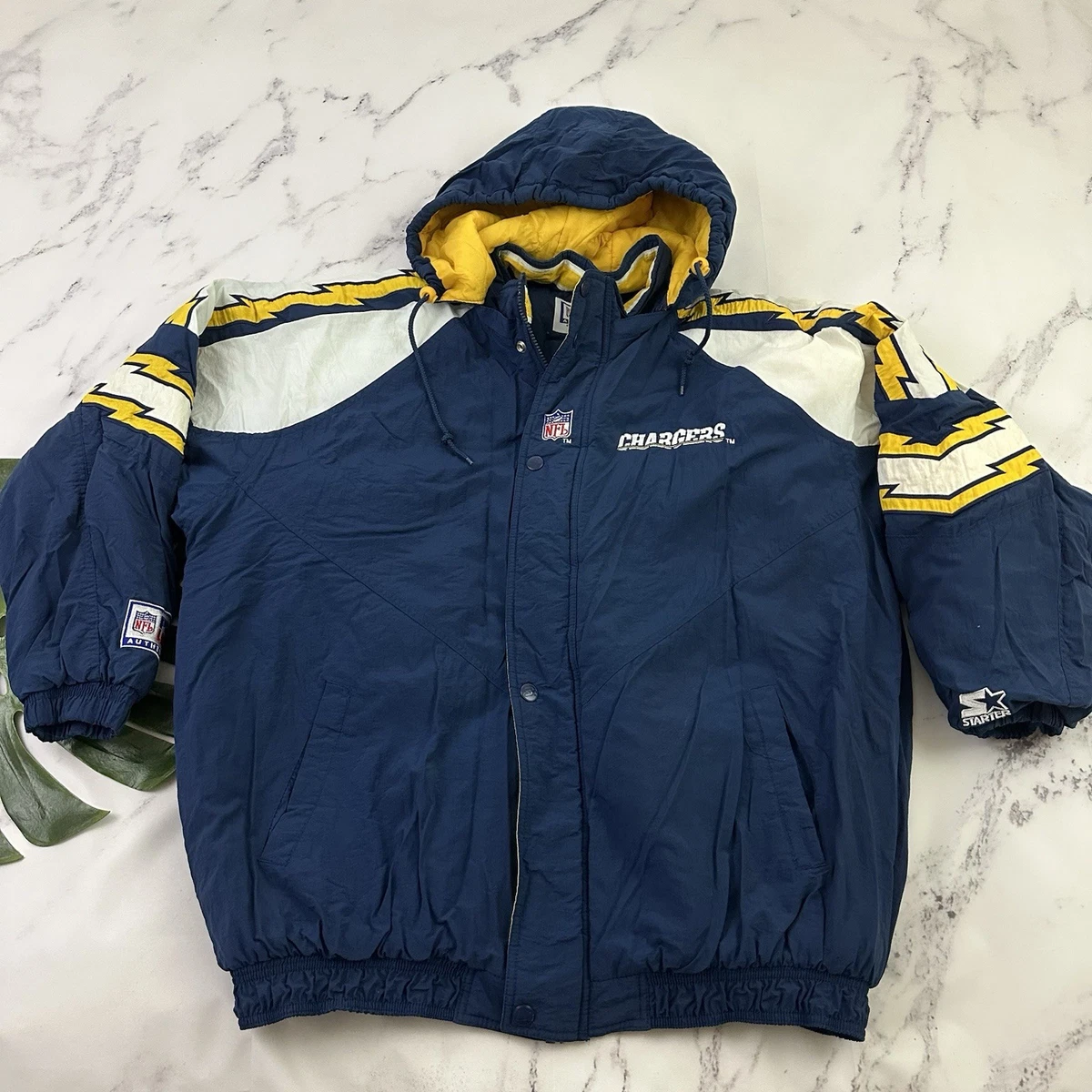 Starter Chargers ジャケット ネイビー/イエロー Men's Starter Royal/Gold Golden State Warriors Charger Half-Zip