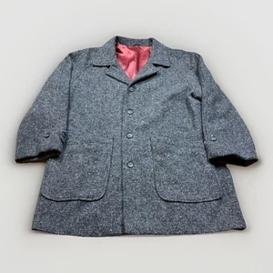 Vintage Tweed Wool Fleck Overcoat Bachrach Atomic XL Top Coat Long Men’s Jacket - Picture 1 of 12
