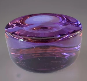 Cuenco/cenicero de cristal grueso de Murano pesado vintage años 60 amatista púrpura Italia - Imagen 1 de 7