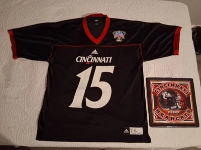 2009 CINCINNATI BEARCATS TONY PIKE #15 SUGAR BOWL FOOTBALL JERSEY  W/ METAL SIGN - Image 1 of 4