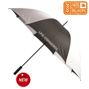 5 ft Heavy Duty Golf Umbrella Black and White with Straight Grip Handle - Picture 1 of 5