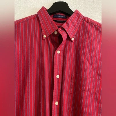 Camisa para hombre Austin Reed a rayas rojas y moradas L UB-14 Foto 1 de 4