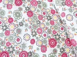 (8,90 €/m), 145 cm breit, Baumwollstoff "Lea " ,Popeline,weiß,bunt,Meterware - Bild 1 von 2