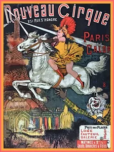9021.Decoration Poster.Home wall.Room design art.French Circus.Lady riding horse - Picture 1 of 1
