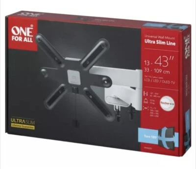 One For All TV Wall Bracket Mount-Screen size 13-43 Inch-For All types of TV-New - Image 1 of 4