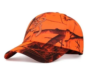 Unisex Browning Sunscreen Cap Adjustable Size Camo Orange Fluo - Picture 1 of 1
