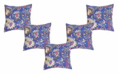 Urban Baniya Cotton Jaipuri Kantha Work Cushion Cover(Pack of 5)(16x16 Inch) - Image 1 of 3