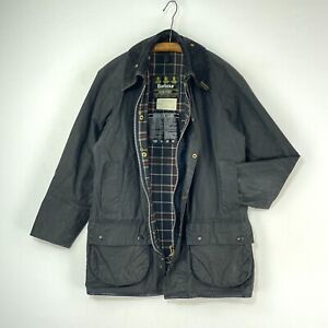 Barbour Beaufort Wax Jacket Mens C36 Small Blue Country Vintage Classic Coat