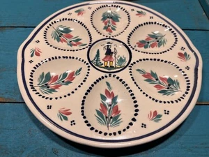 French HB Quimper Faience Majolica Oyster Plate - Picture 1 of 6