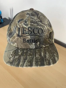 Vintage Camouflage Lesco Battle Adjustable Hat Cap, Strap, Zeneca, Made In USA - Picture 1 of 7